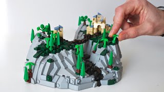 TIMELAPSE: Cliff Castle LEGO MOC Micro Build 2 hour RebelLUG challenge, River bridge LEGO Speedbuild