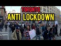 Anti-lockdown Protest, in Downtown, Toronto, Saturday November 28, 2020 ,Canada 4k