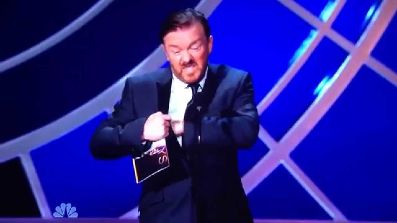 RICKY GERVAIS SPEECH AT EMMYS 2014! - YouTube