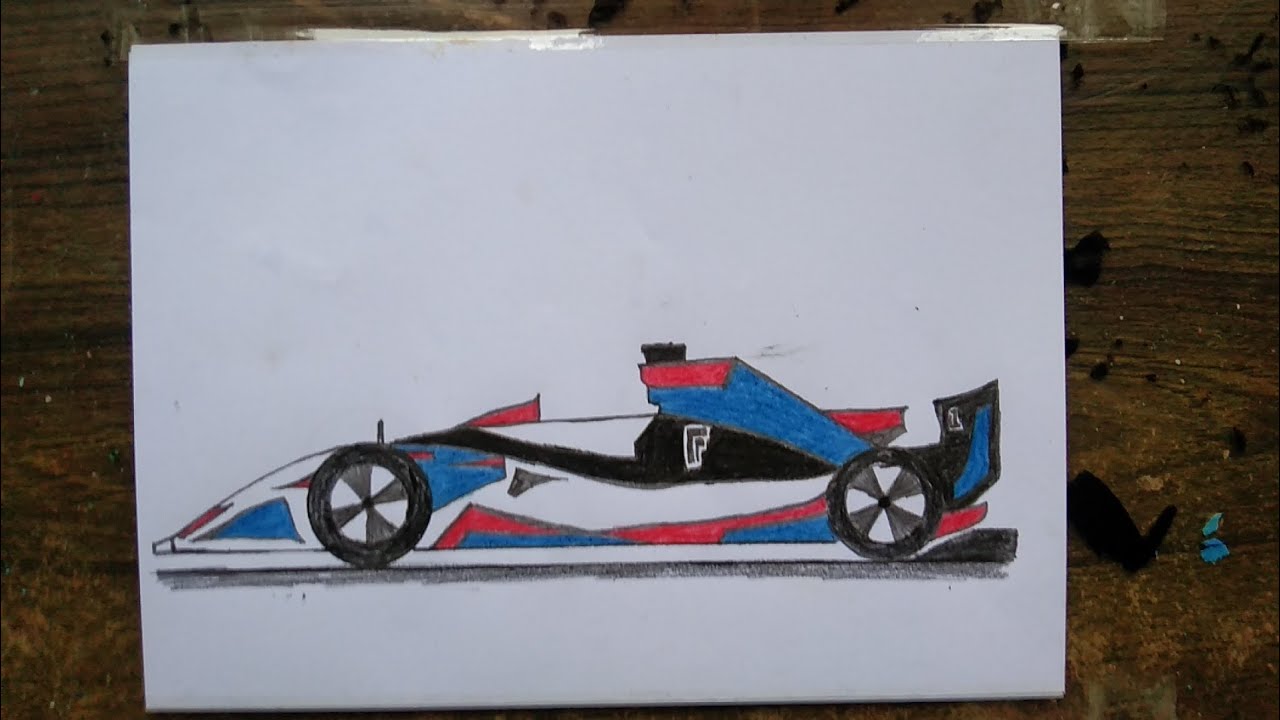 how to draw A FORMULA 1 car sport, menggambar mobil balap FORMULA 1 ...