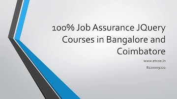 100% Job Assurance JQuery Courses in Bangalore and Coimbatore-etcoe.in
