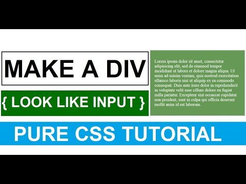 PURE CSS TUTORIAL ||  MAKE A DIV LOOK LIKE INPUT .MP4