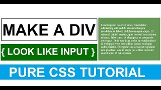 PURE CSS TUTORIAL ||  MAKE A DIV LOOK LIKE INPUT .MP4