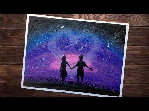  Gradasi Warna Langit Malam  Dengan Crayon Moa Gambar