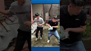 Two Men Cutting Wood Creatively When the Power Cord Falls Short #woodworking #lifehack #popular