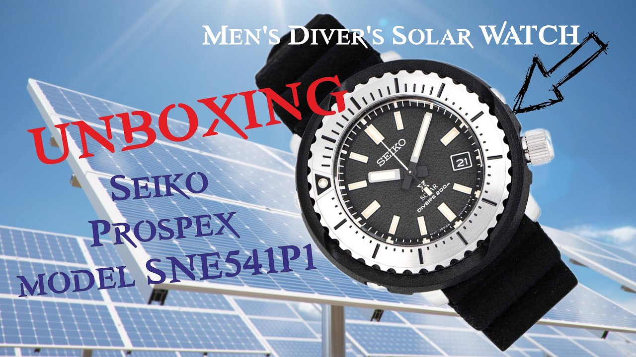 Seiko Prospex Men's Diver's Solar model SNE541P1, black-silver