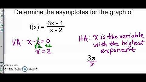 Example 1 Finding Vertical & Horizontal Asymptotes