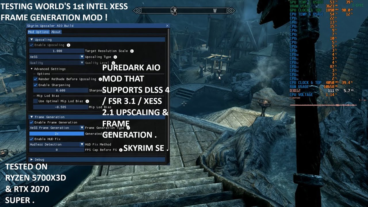 World's 1st XeSS Frame Gen Mod | Puredark Skyrim SE AIO Mod DLSS 4 [MFG ...