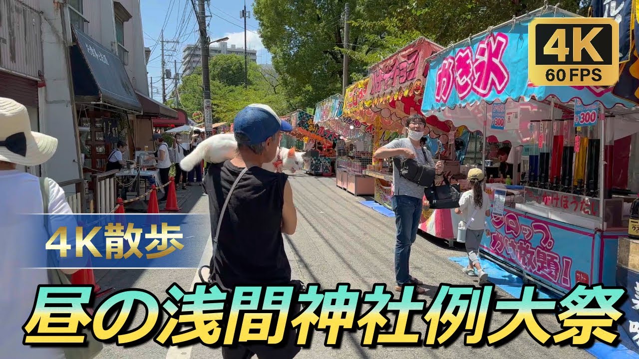 4K散歩】屋台が沢山！昼の瀬崎浅間神社例大祭 / Walking around a