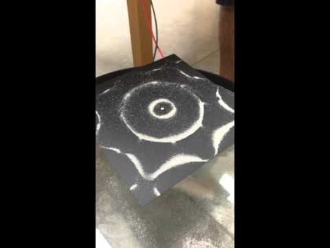 Interference patterns in sand on an oscillating table