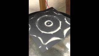 Interference patterns in sand on an oscillating table
