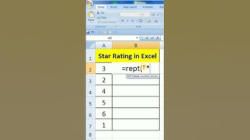 🌟 Star Rating in Excel, Ms Excel Trick 🔥, Excel Tips #excel #ytshorts #shorts #trending