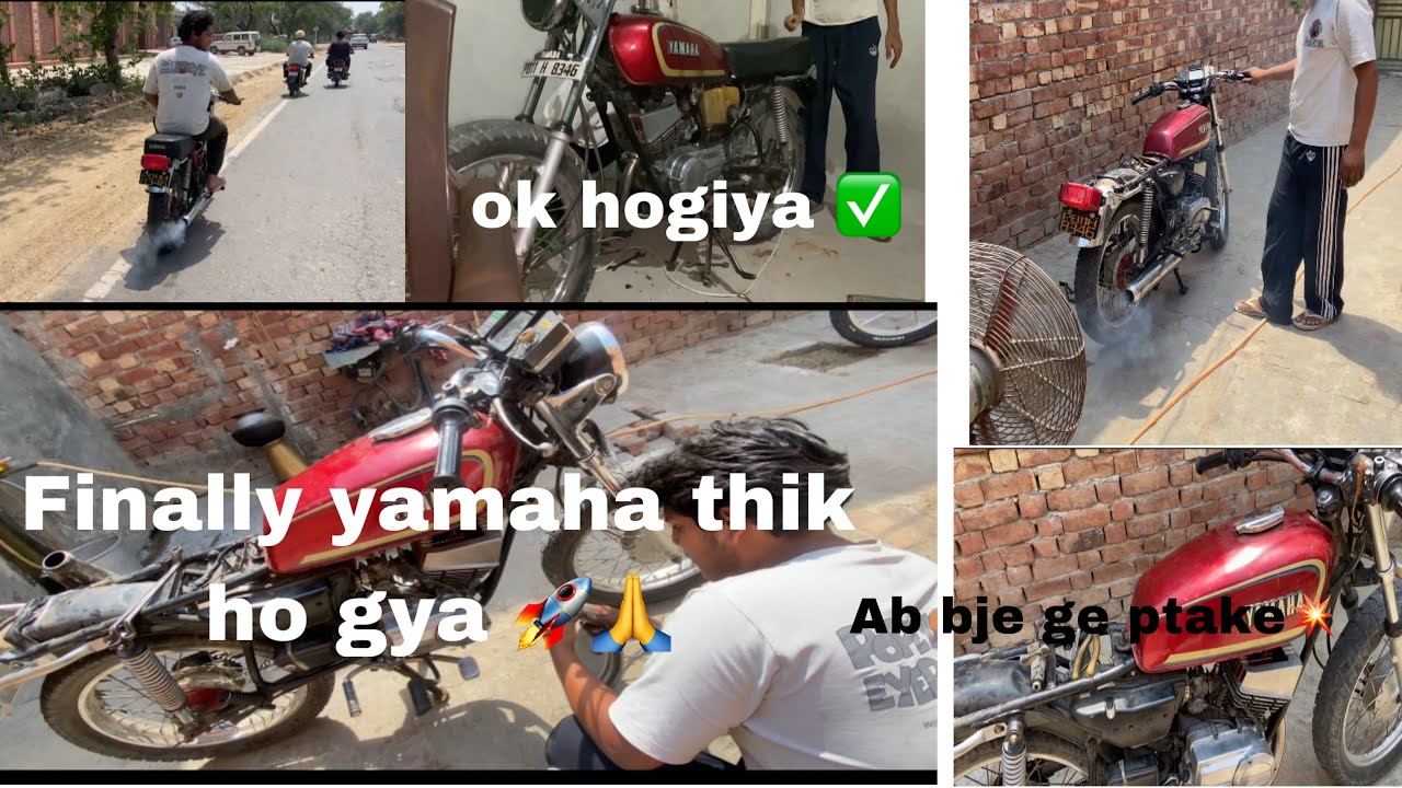 Finally apna yamaha thik ho gyaa ❤️‍🔥 ( abb bje ge ptakee ( 120+jyega ab to