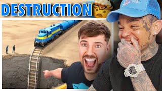 MrBeast - Train Vs Giant Pit [reaction]