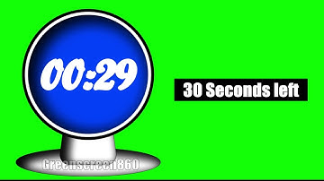 60 Seconds (1 min) Countdown timer green screen video with Music