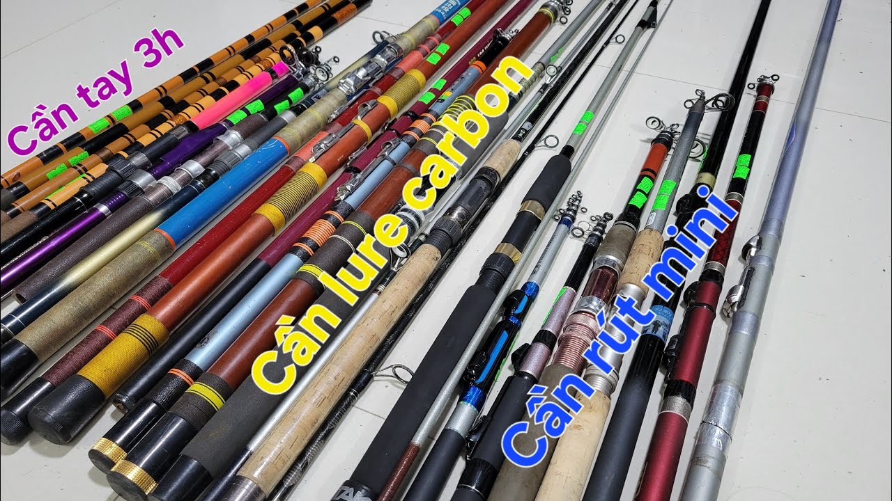 (Video 32) Cần câu rút mini, cần tay 3-4h ,cần 2 khúc lure carbon, cần ...