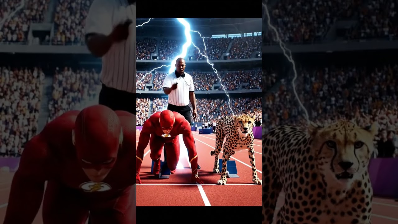 Flashman and Cheetah's 100m Race #theflash