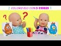 DESAFIO COLORINDO COM 3 CORES ( 3 MARKER CHALLENGE) | MEGIE E MIA - Lilly Doll