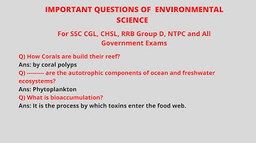 RRB NTPC | Group D | SSC CGL | CHSL | ENVIRONMENTAL SCIENCE QUESTIONS | LEARN WITH BHUVI CHANNEL