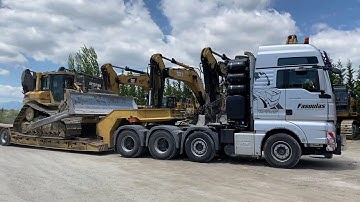 Loading And Transporting Two Caterpillar D6R Dozers - Fasoulas Heavy Transports