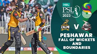 Let's Recap Peshawar Zalmi's Fall of Wickets And Boundaries | Match 23 | HBL PSL 8 | MI2T