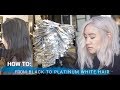 HOW TO: FROM BLACK TO PLATINUM BLONDE HAIR TRANSFORMATION (full foil technique)