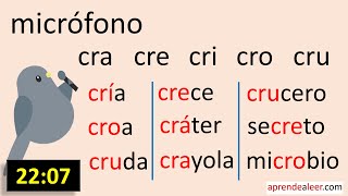 Silabas cra cre cri cro cru para niños