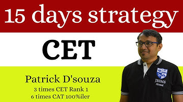 15 Days Strategy for CET2020 | Patrick D