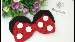 كروشيه فيونكه ميكي ماوس بالكروشيه لتزيين الملابس Fatima crochet