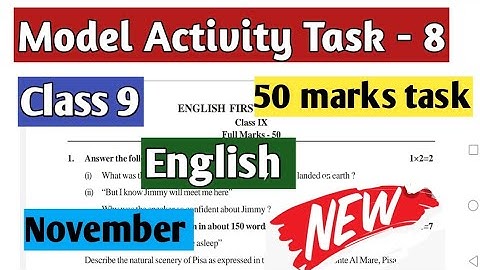 Class 9 English (ইংরেজি) Model Activity Task Compilation November part 8