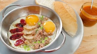 Pan Eggs Recipe - Breakfast Thai Style! ไข่กระทะ - Hot Thai Kitchen