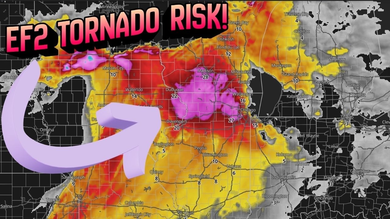 EF2 TORNADO Threat & Large Hail: SEVERE Weather Forecast for the ...