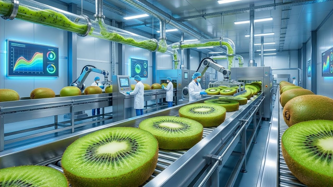 Inside a Modern Kiwi Drying Plant | Fresh Kiwi Turned Into Dried Fruit