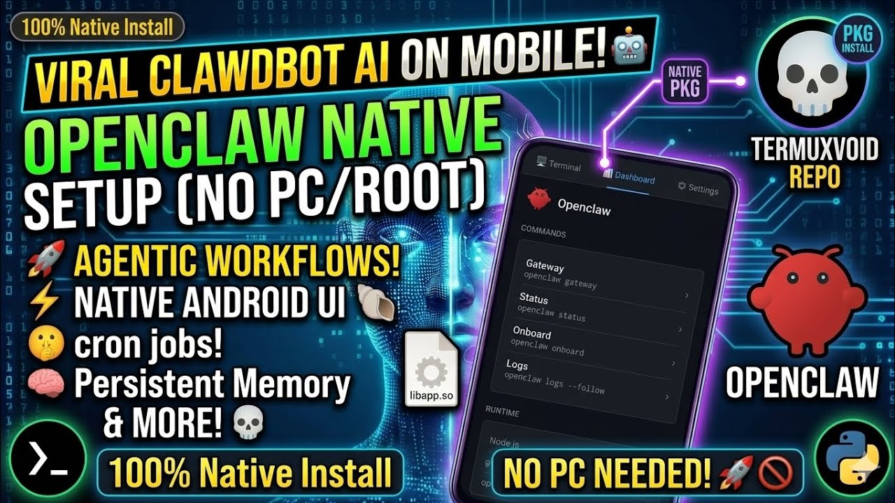I INSTALLED CLAWDBOT ON ANDROID! 🤖 OpenClaw Full Setup (2026) - YouTube