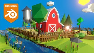 Low poly modeling in Blender 3D from scratch BARN CARTOON