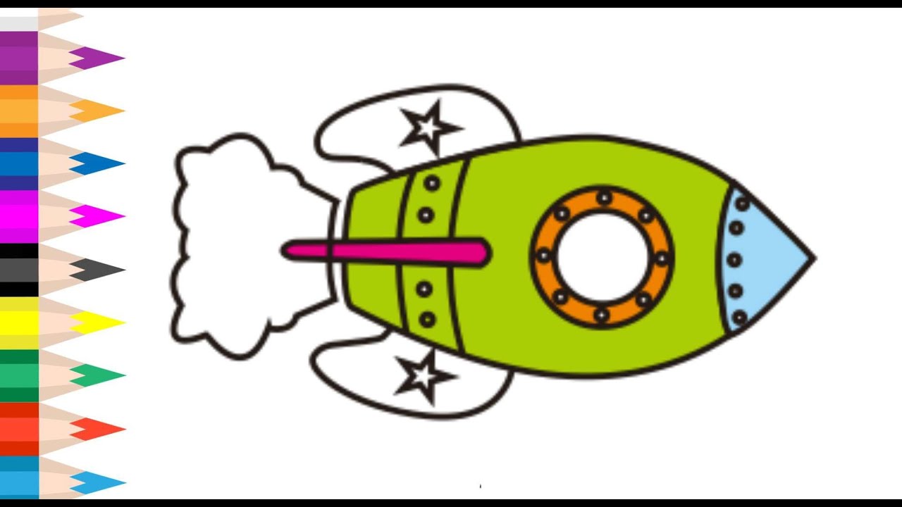 Rocket Drawing and coloring | How to Drawing Rocket | Rocket drawing ideas
