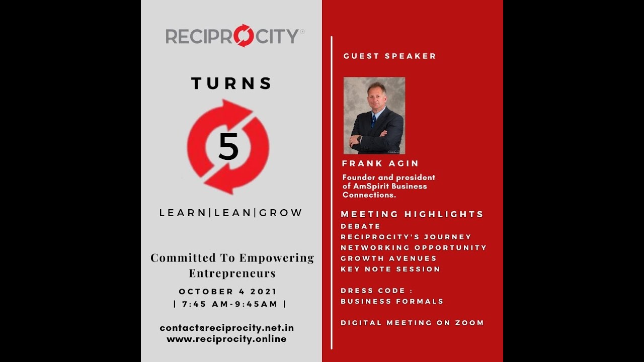Why Networking & Reciprocity- Frank Agin