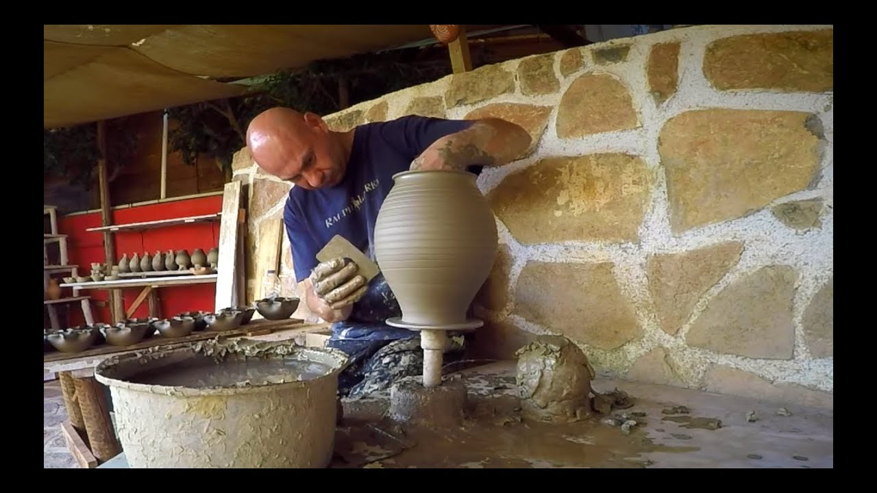 Cretan Pottery: Panagiotis Koutzelas at "Cretan Olive Oil Farm"