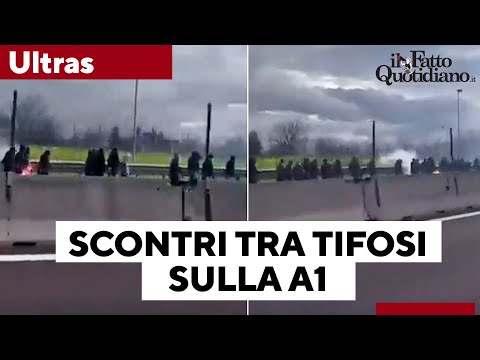 Scontri tra ultras di Napoli e Roma sulla autostrada A1: lanci di bottiglie e sassi