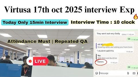 virtusa interview experience 17th oct 2025 |15min interview Time | virtusa interview questions 