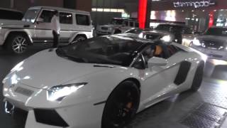 Carspotting in dubai #001 Bentley police car, 4X aventador, 488GTBsound   YouTube