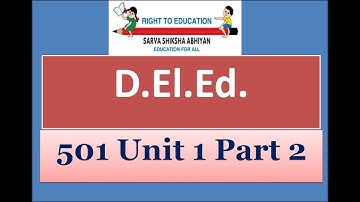 D.El.Ed. by NIOS Code 501 Unit 1 Part 2 Study Material हिंदी में