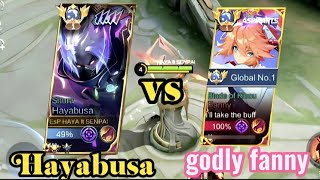 GLOBAL HAYABUSA VS GODLY FANNY WHO WILL WIN ? #mobilelegends