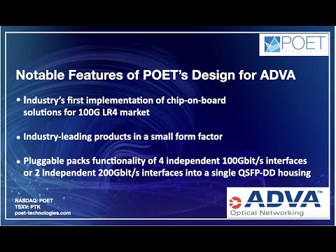 POET Technologies Collaborates with ADVA on Breakthrough Products