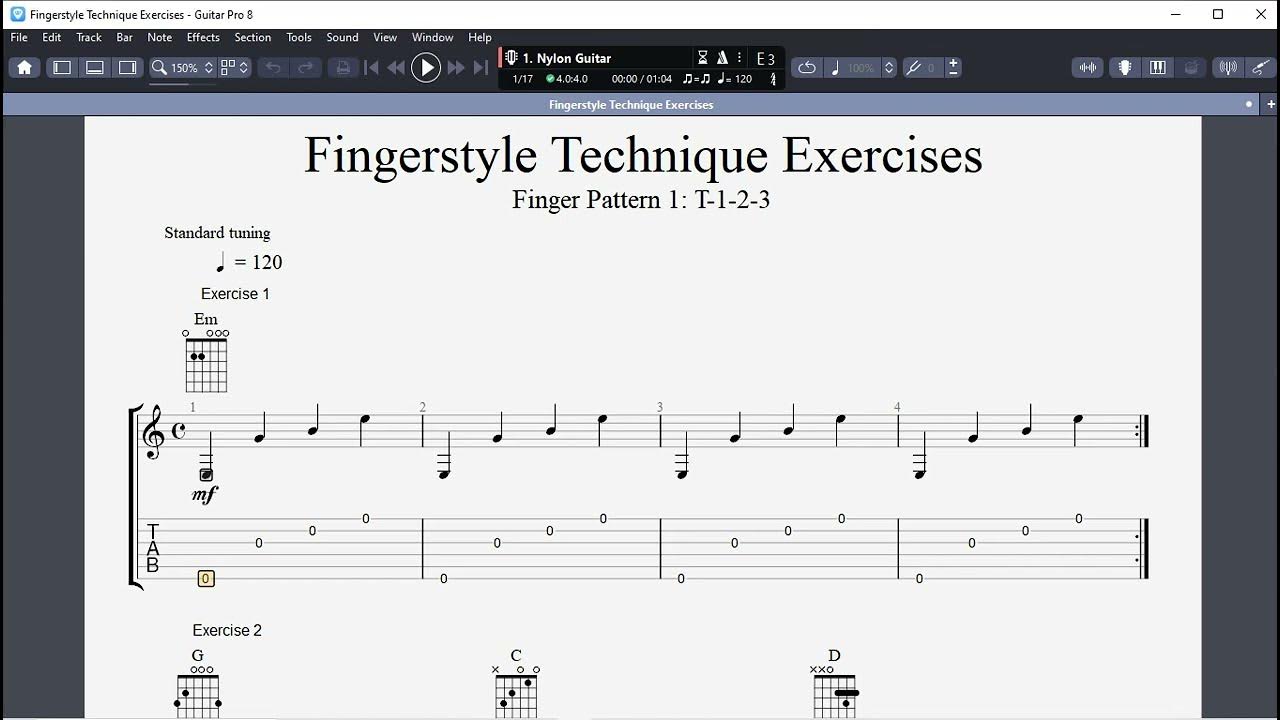 Fingerstyle Technique Exercises 1 YouTube