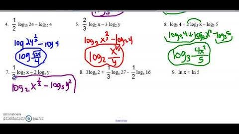 Properties logarithms Part 1 video 2