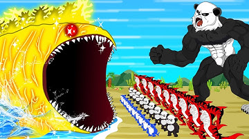GOLD BLOOP vs PANDA, GODZILLA, SHIN GODZILLA, SHARKZILLA : Monsters Ranked From Weakest To Strongest