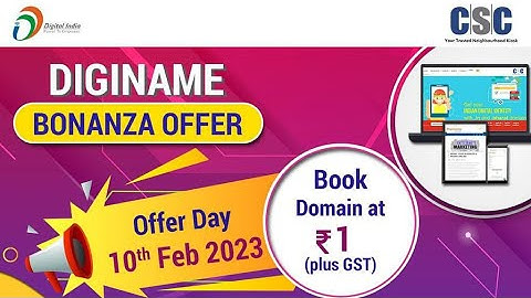 csc update // CSC Diginame offer rs 1 // domain just rs 1 // digital seva vle