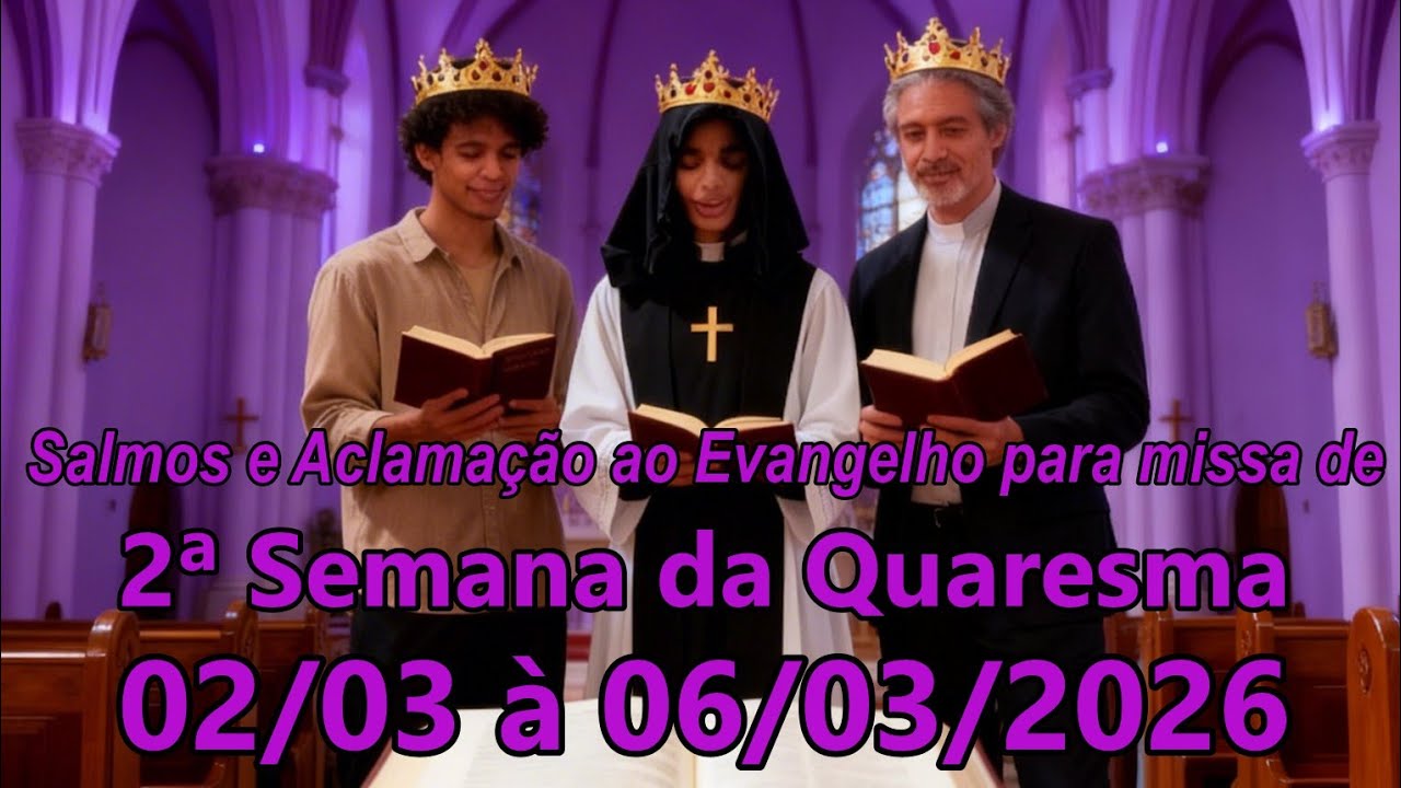 Salmos e Aclamação ao Evangelho para missa de 2ª Semana da Quaresma (02/03 à 06/03/2026)