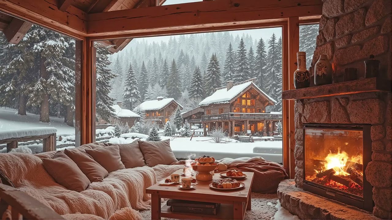 Winter Morning Cabin Jazz ☀️ Cozy Snowy Ambience & Smooth Jazz Music for a Calm Start
